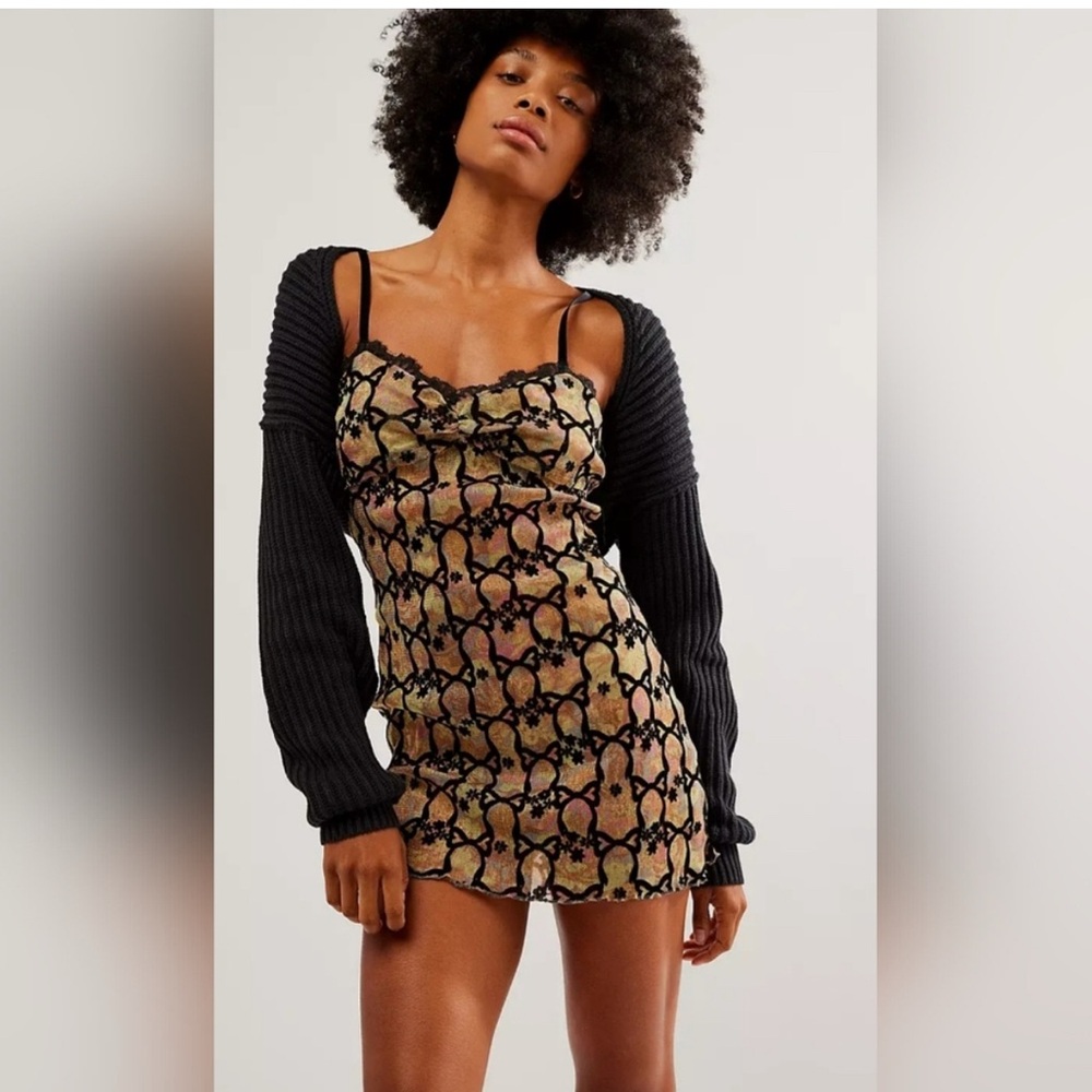 Free People Intimates "Lace and Bows" MiniSlip Dress NWT
